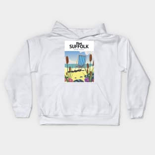 Suffolk travel poster. Kids Hoodie